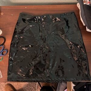 Black Latex Women's Skirt